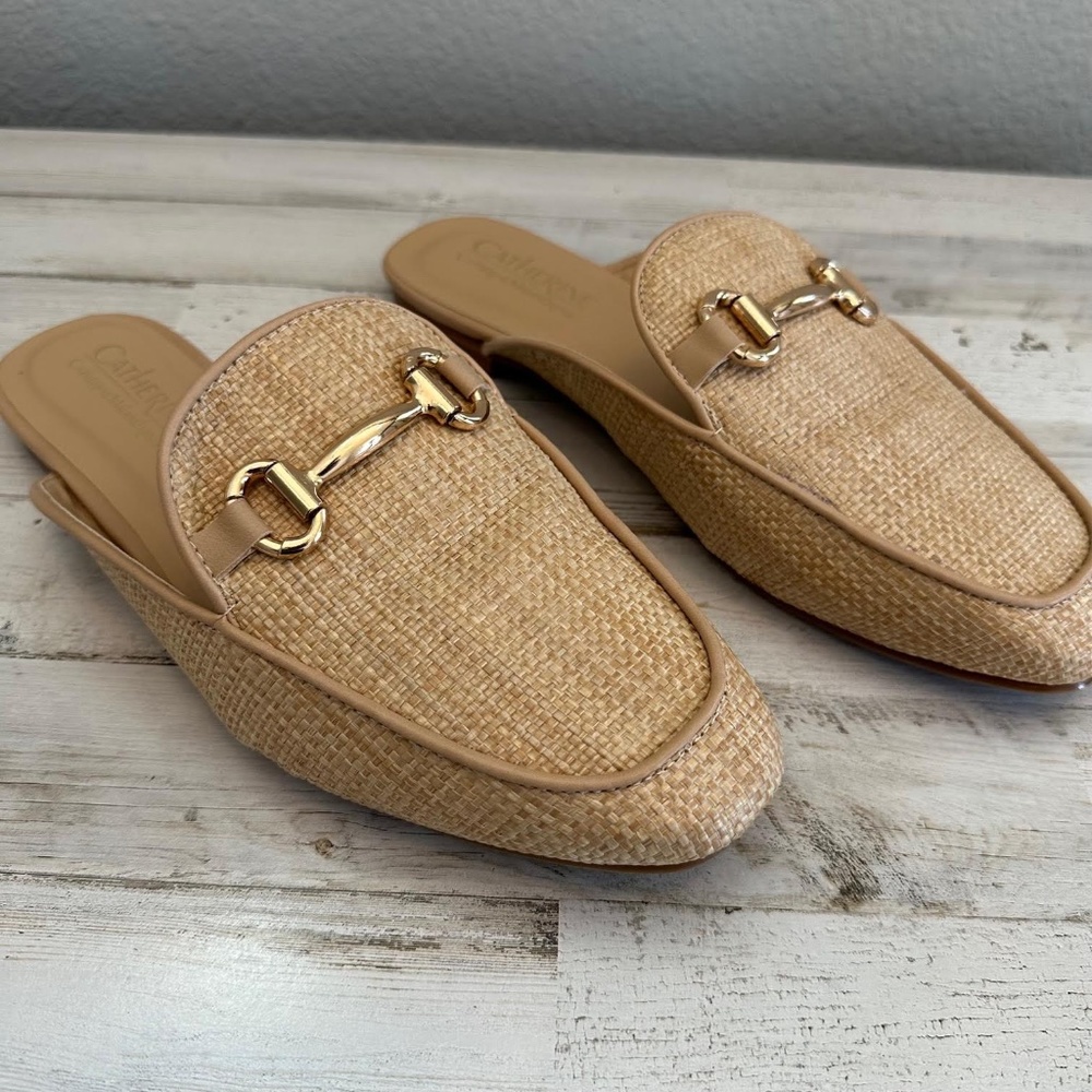 Catherine Malandrino Slip On Raffia Loafer Size 9 Vegan Shoe